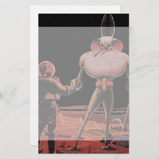  wetenschapscultuur Astronaut Shake Hand Alien Briefpapier (Voorkant / Achterkant)