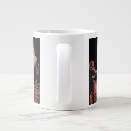  wetenschapscultuur Astronaut Shake Hand Alien Grote Koffiekop (Achterkant)