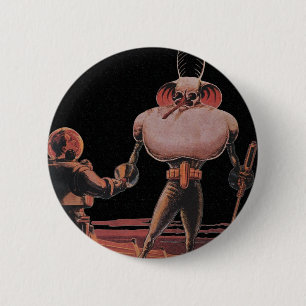 wetenschapscultuur Astronaut Shake Hand Alien Ronde Button 5,7 Cm