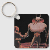 wetenschapscultuur Astronaut Shake Hand Alien Sleutelhanger (Voorkant)
