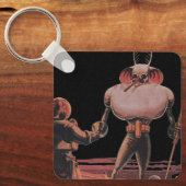 wetenschapscultuur Astronaut Shake Hand Alien Sleutelhanger (Voorkant)