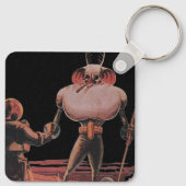 wetenschapscultuur Astronaut Shake Hand Alien Sleutelhanger (Achterkant)