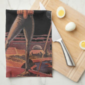  wetenschapscultuur Astronaut Shake Hand Alien Theedoek (Quarter Fold)