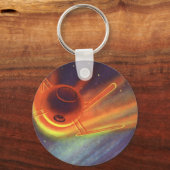  wetenschapscultuur, gloeiende raketten in de ruim sleutelhanger (Voorkant)