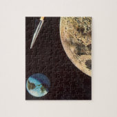  wetenschapscultuur, raketschild over de maan legpuzzel (Verticaal)