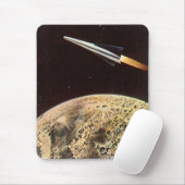  wetenschapscultuur, raketschild over de maan muismat (Met muis)