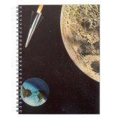  wetenschapscultuur, raketschild over de maan notitieboek (Voorkant)