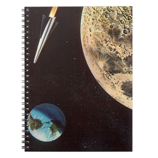  wetenschapscultuur, raketschild over de maan notitieboek (Voorkant)