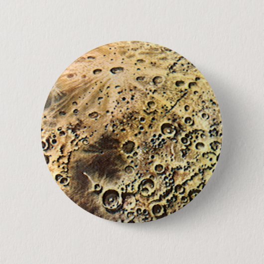 wetenschapscultuur, raketschild over de maan ronde button 5,7 cm (Voorkant)