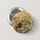 wetenschapscultuur, raketschild over de maan ronde button 5,7 cm (Voorkant /achterkant)