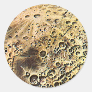 wetenschapscultuur, raketschild over de maan ronde sticker