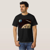  wetenschapscultuur, raketschild over de maan t-shirt (Voorkant volledig)
