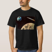  wetenschapscultuur, raketschild over de maan t-shirt (Voorkant)