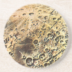 wetenschapscultuur, raketschild over de maan zandsteen onderzetter