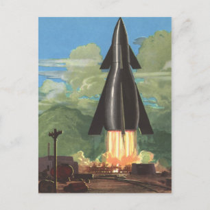  wetenschapscultuur, Rocket Blasting off Earth Briefkaart