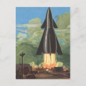  wetenschapscultuur, Rocket Blasting off Earth Briefkaart (Voorkant)