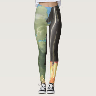  wetenschapscultuur, Rocket Blasting off Earth Leggings