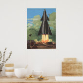 wetenschapscultuur, Rocket Blasting off Earth Poster (Keuken)