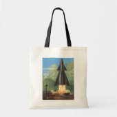  wetenschapscultuur, Rocket Blasting off Earth Tote Bag (Voorkant)