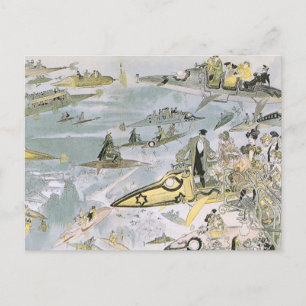 wetenschapscyclus Futuristische auto's, taxi's Briefkaart