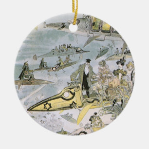  wetenschapscyclus Futuristische auto's, taxi's Keramisch Ornament