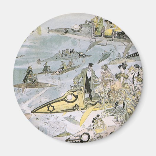  wetenschapscyclus Futuristische auto's, taxi's Magneet (Voorkant)