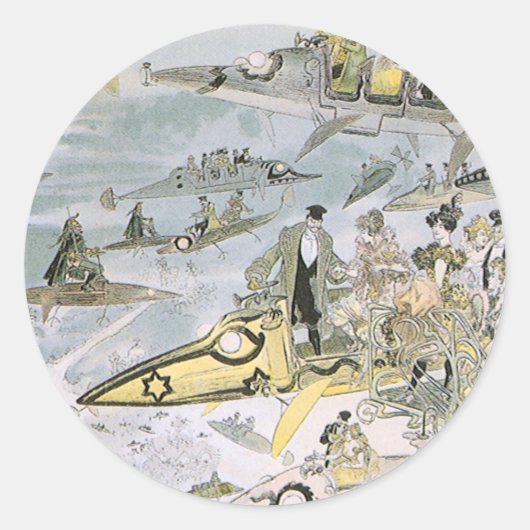  wetenschapscyclus Futuristische auto's, taxi's Ronde Sticker (Voorkant)