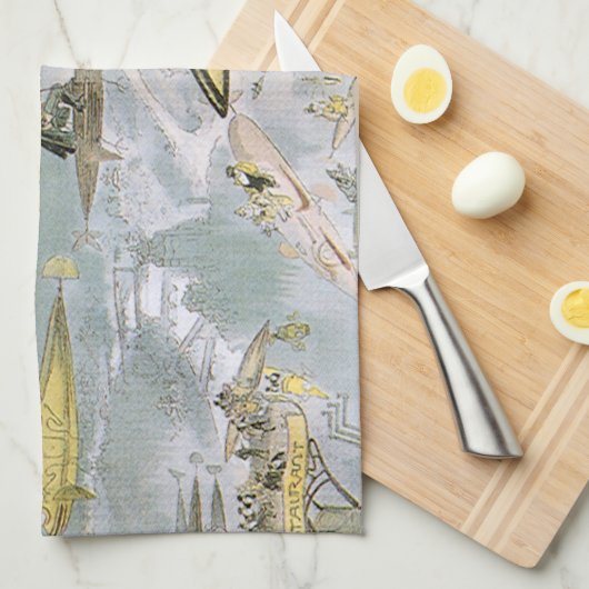  wetenschapscyclus Futuristische auto's, taxi's Theedoek (Quarter Fold)