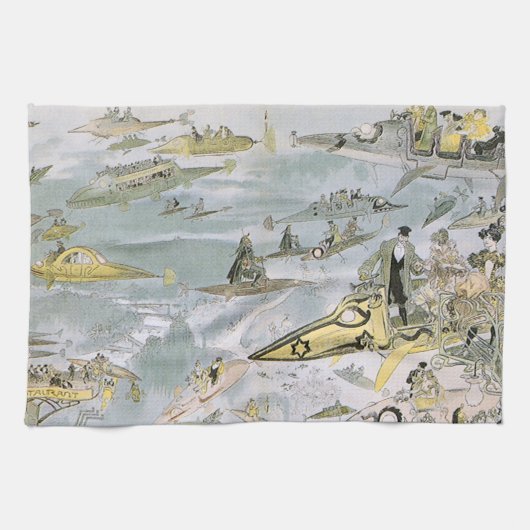  wetenschapscyclus Futuristische auto's, taxi's Theedoek (Horizontaal)