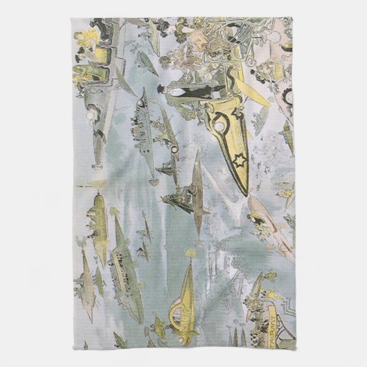  wetenschapscyclus Futuristische auto's, taxi's Theedoek (Verticaal)