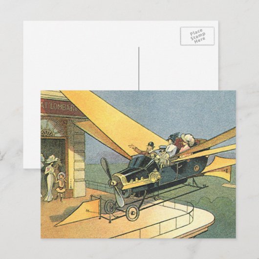  wetenschapscyclus Steampunk Converteerbare auto Briefkaart (Voorkant / Achterkant)