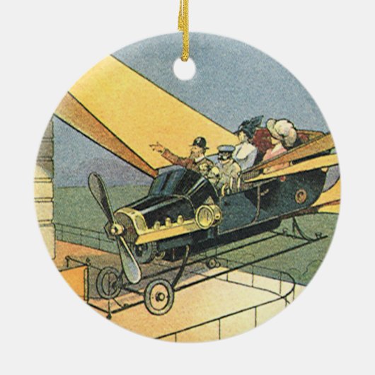  wetenschapscyclus Steampunk Converteerbare auto Keramisch Ornament (Achterkant)