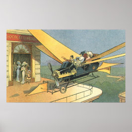  wetenschapscyclus Steampunk Converteerbare auto Poster