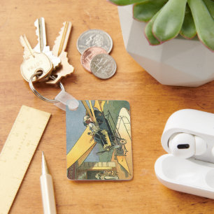 wetenschapscyclus Steampunk Converteerbare auto Sleutelhanger