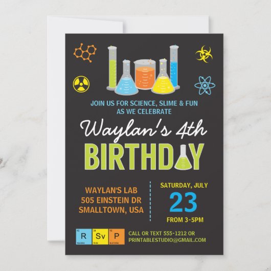 Wetenschapsdag - Uitnodiging in Blauw (Voorkant)