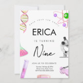 Wetenschapsdag - uitnodiging voor meisjes (Voorkant)