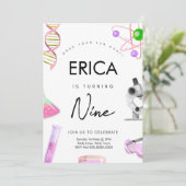 Wetenschapsdag - uitnodiging voor meisjes (Staand voorkant)