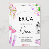 Wetenschapsdag - uitnodiging voor meisjes (Voorkant / Achterkant)