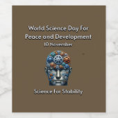 Wetenschapsdag voor vrede en ontwikkeling. Stabili Wijn Etiket (Enkel label)