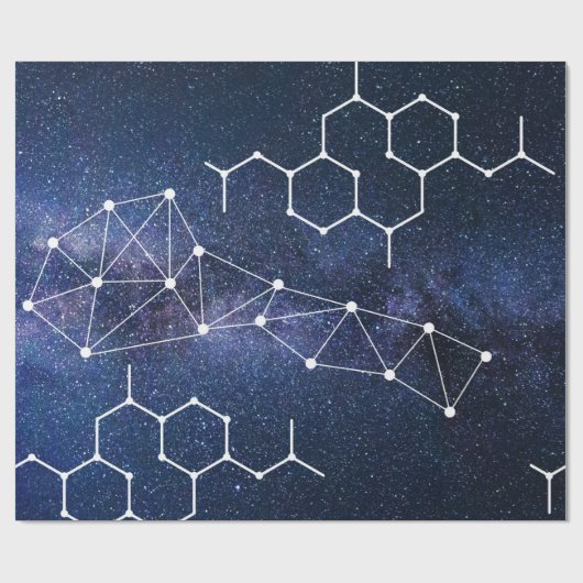 Wetenschapsdocent scheikunde professor Navy Blue Cadeaupapier (Vlak)