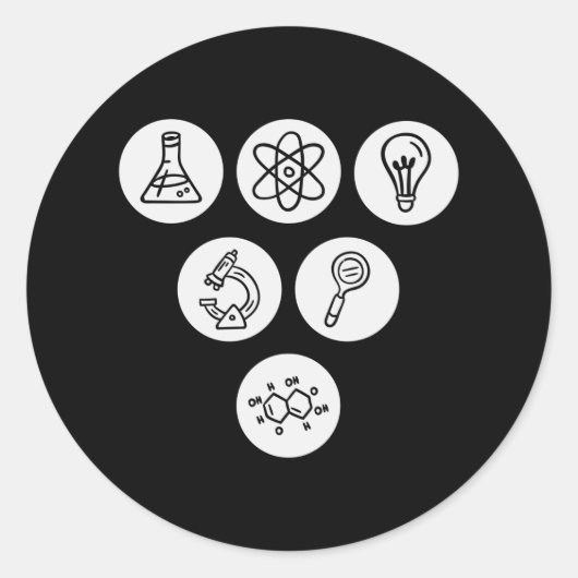 Wetenschapselementen Items Ronde Sticker (Voorkant)