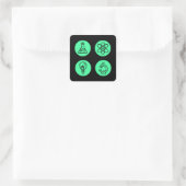 Wetenschapselementen Vierkante Sticker (Tas)