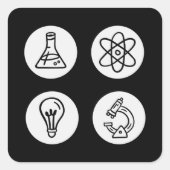 Wetenschapselementen Vierkante Sticker (Voorkant)