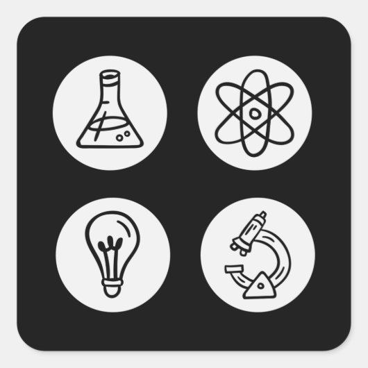 Wetenschapselementen Vierkante Sticker (Voorkant)