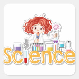 Wetenschapsexperiment Vierkante Sticker