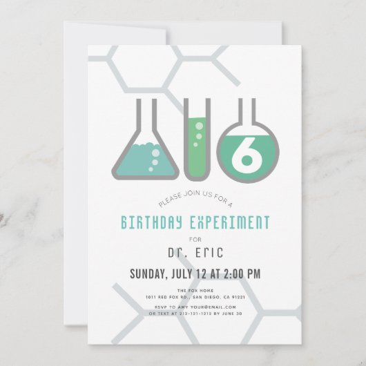 Wetenschapsexperiment White en Green Boy Birthday Kaart (Voorkant)