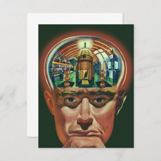 Wetenschapsfiche, Alien Brain in Laboratory (Voorkant / Achterkant)