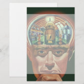  Wetenschapsfiche, Alien Brain in Laboratory (Voorkant / Achterkant)