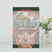  Wetenschapsfiche, Alien Brain in Laboratory (Staand voorkant)