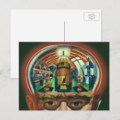 Wetenschapsfiche, Alien Brain in Laboratory Briefkaart (Voorkant / Achterkant)